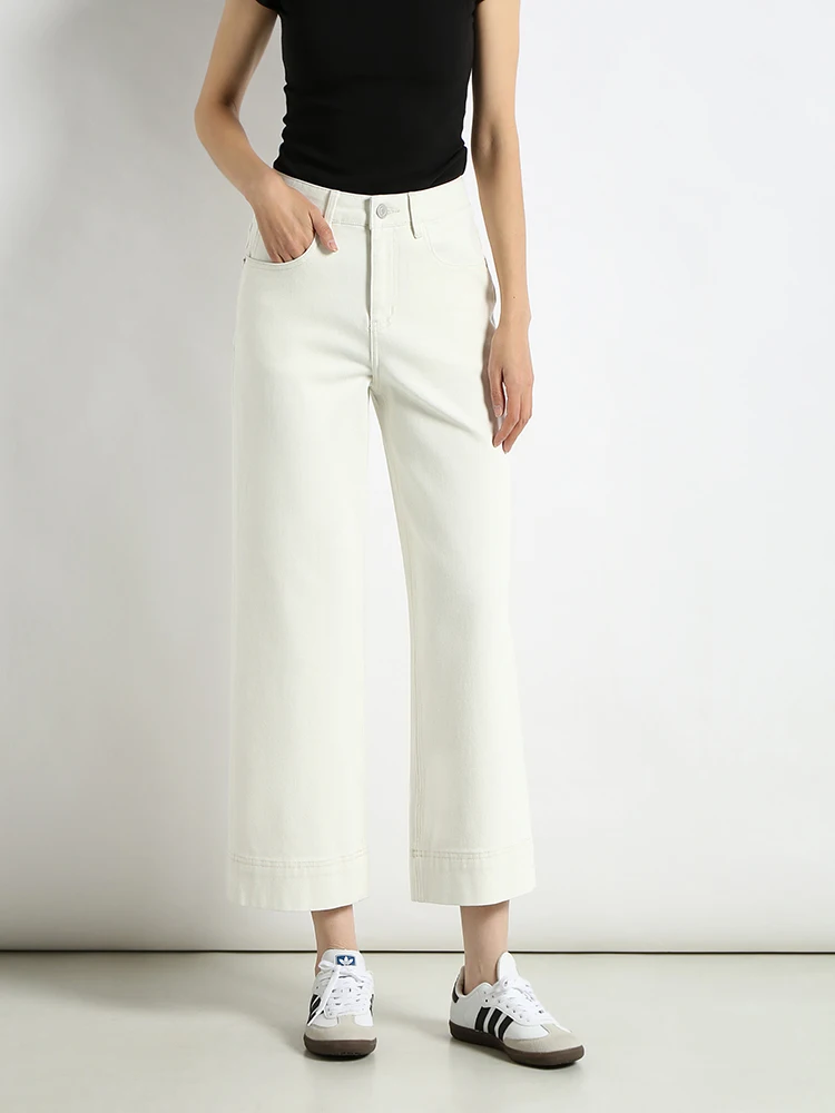 

Женские свободные джинсы с высокой талией, прямые, из мягкого денима, с четырехсторонней растяжкой, повседневные, широкие брюки, универсальные, удобные и комфортные.