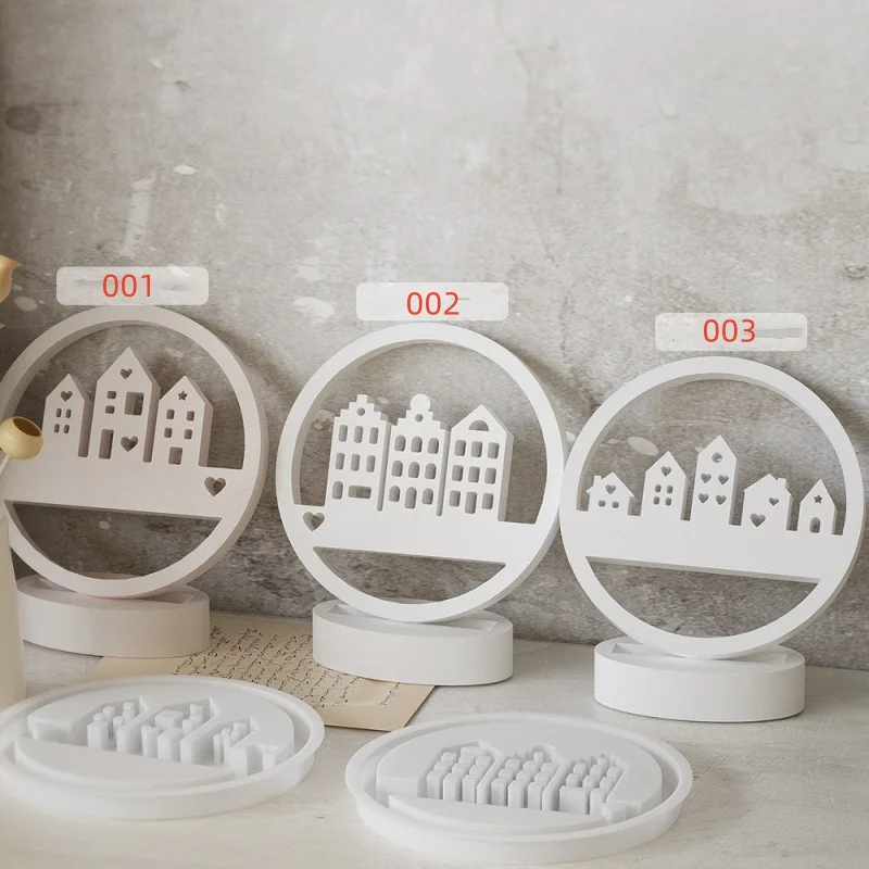 

Large Circle House Castle Silicone Mold DIY Hanging Ornament Plaster Resin Home Decoration Tool for Creative Crafts