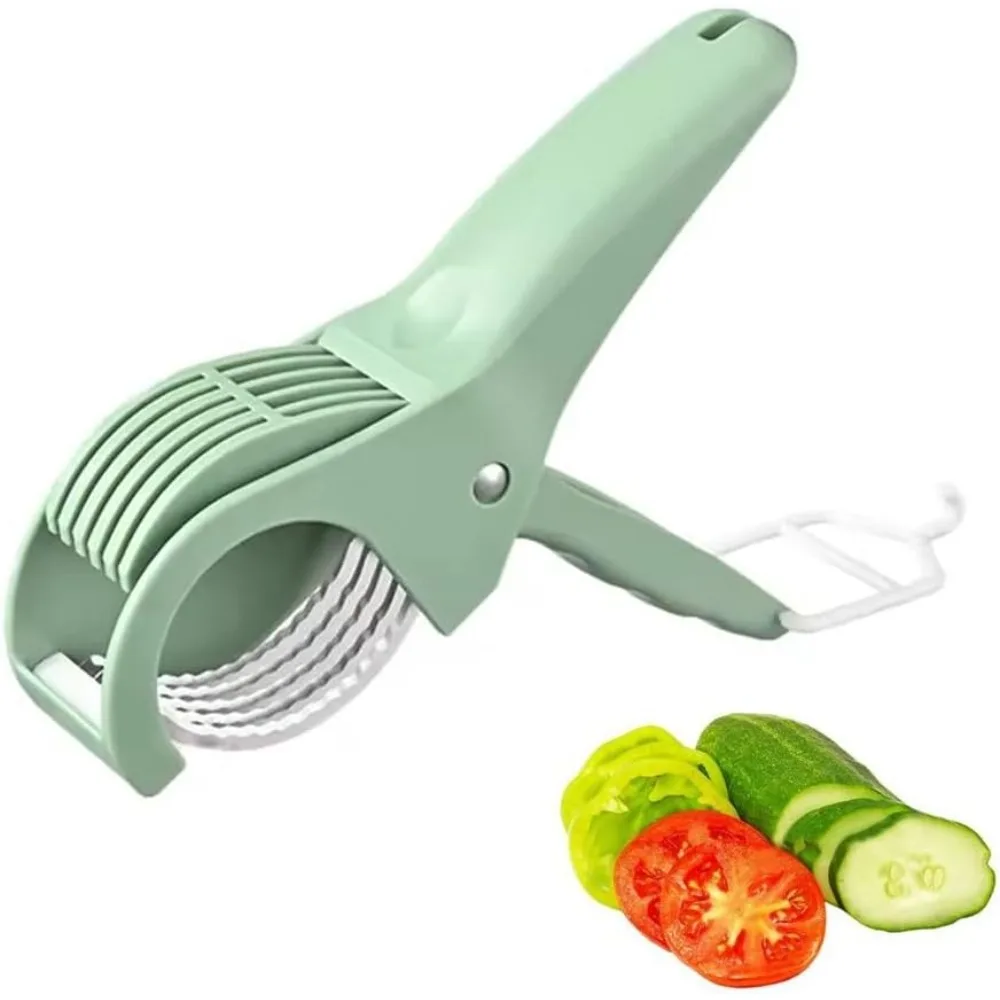 Cortador de Ensaladas Portátil Manual, Rebanador de Plátanos de Acero Inoxidable, Rebanador de Frutas y Verduras, Utensilios de Cocina para el Hogar, Herramientas para Picar