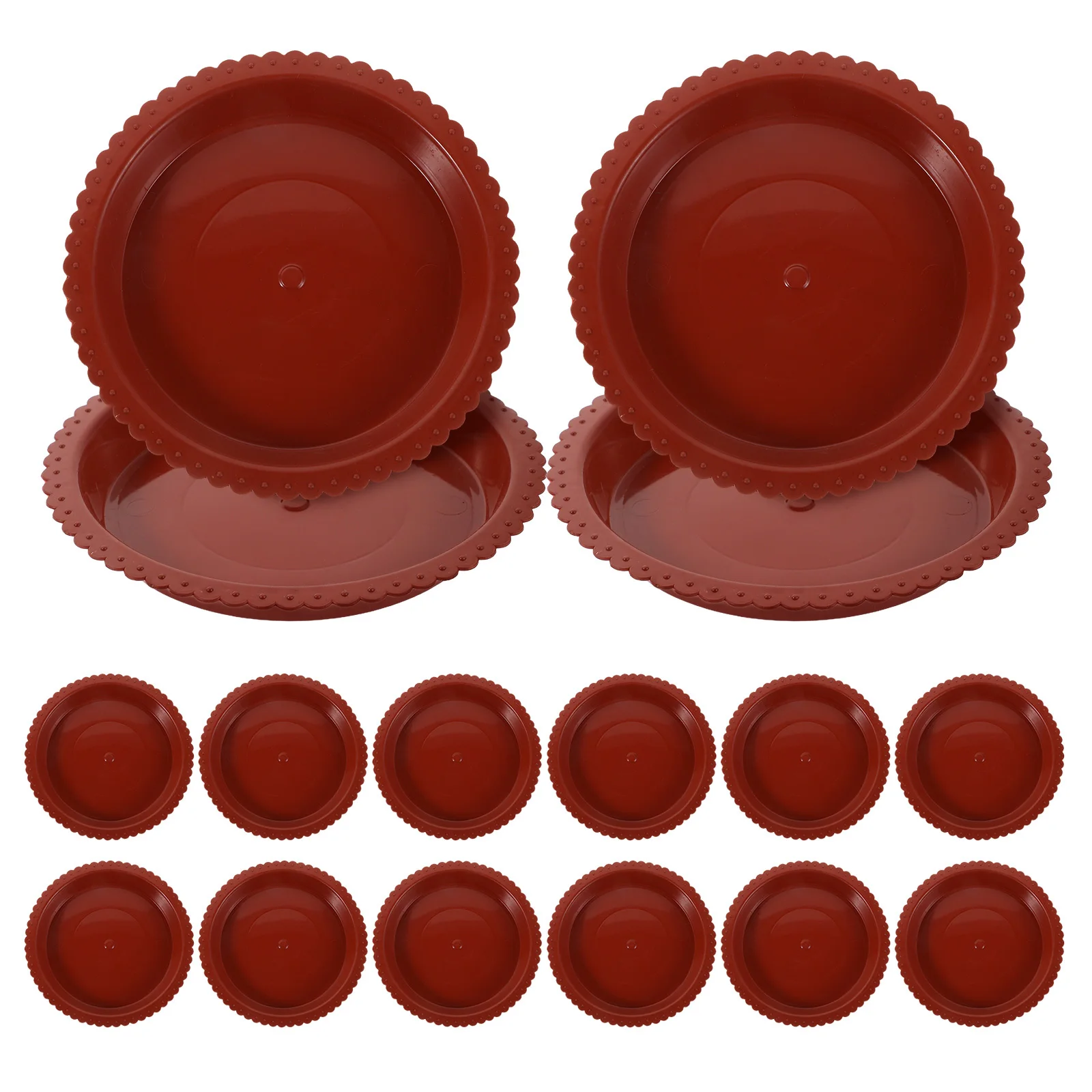 

24pcs Flower Pot Saucer 4.5 Inch Round Brown Plastic Planter Tray Spillproof Drainage For Indoor Outdoor Plants Succulent Base