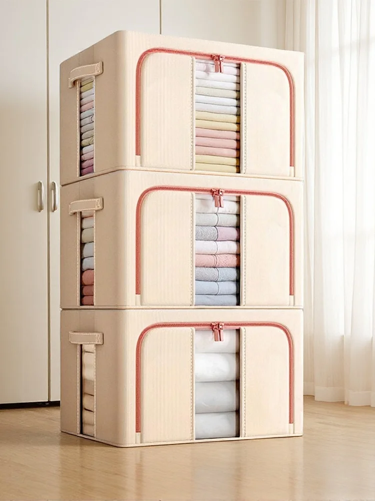 

Большой ящик для хранения одежды Capaci, набор из 3 предметов домашнего использования, художественный органайзер для гардероба с видимым окном, ящик для хранения одеял