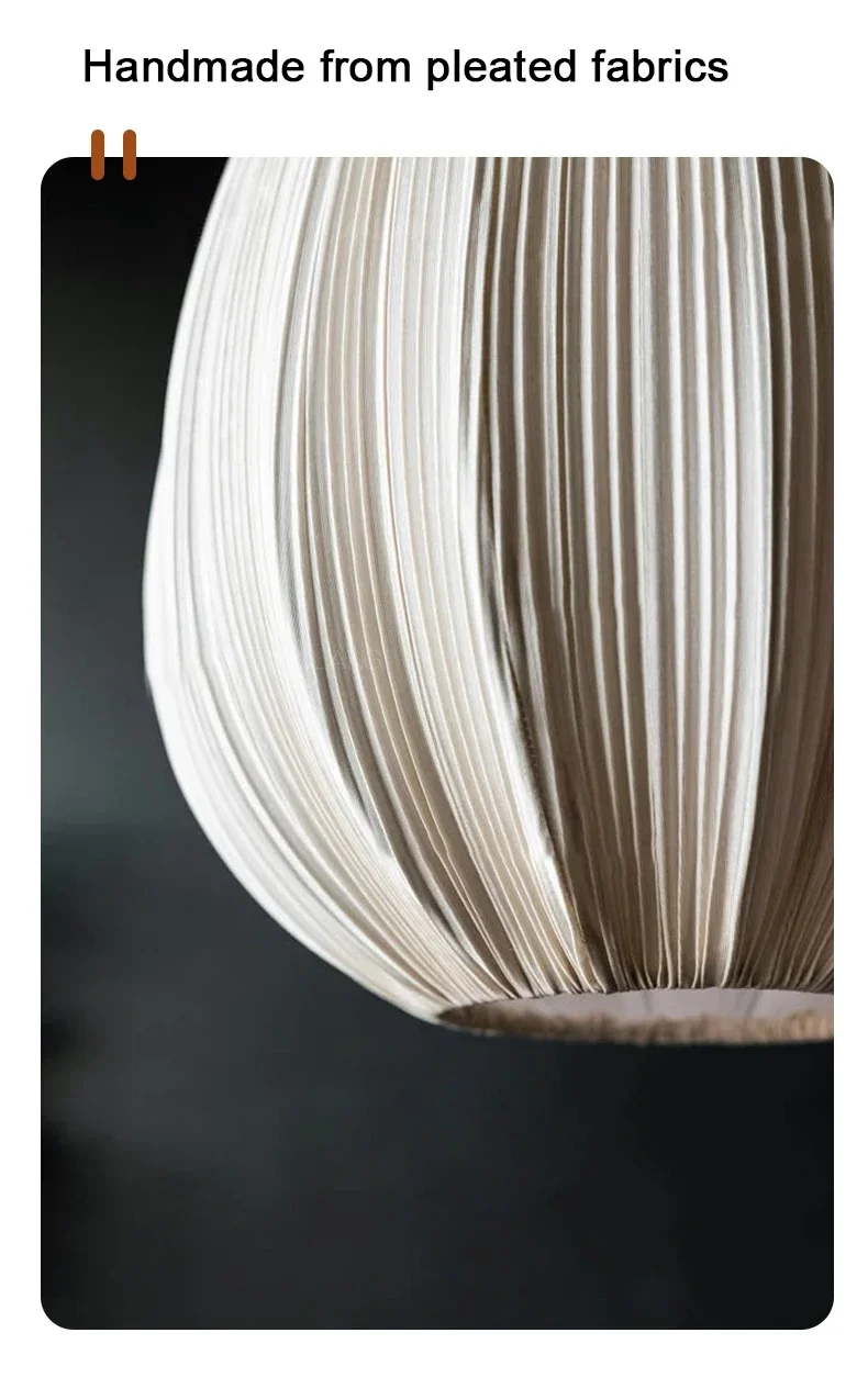 Nordic Wabi Sabi Fabric E27 LED Pendant