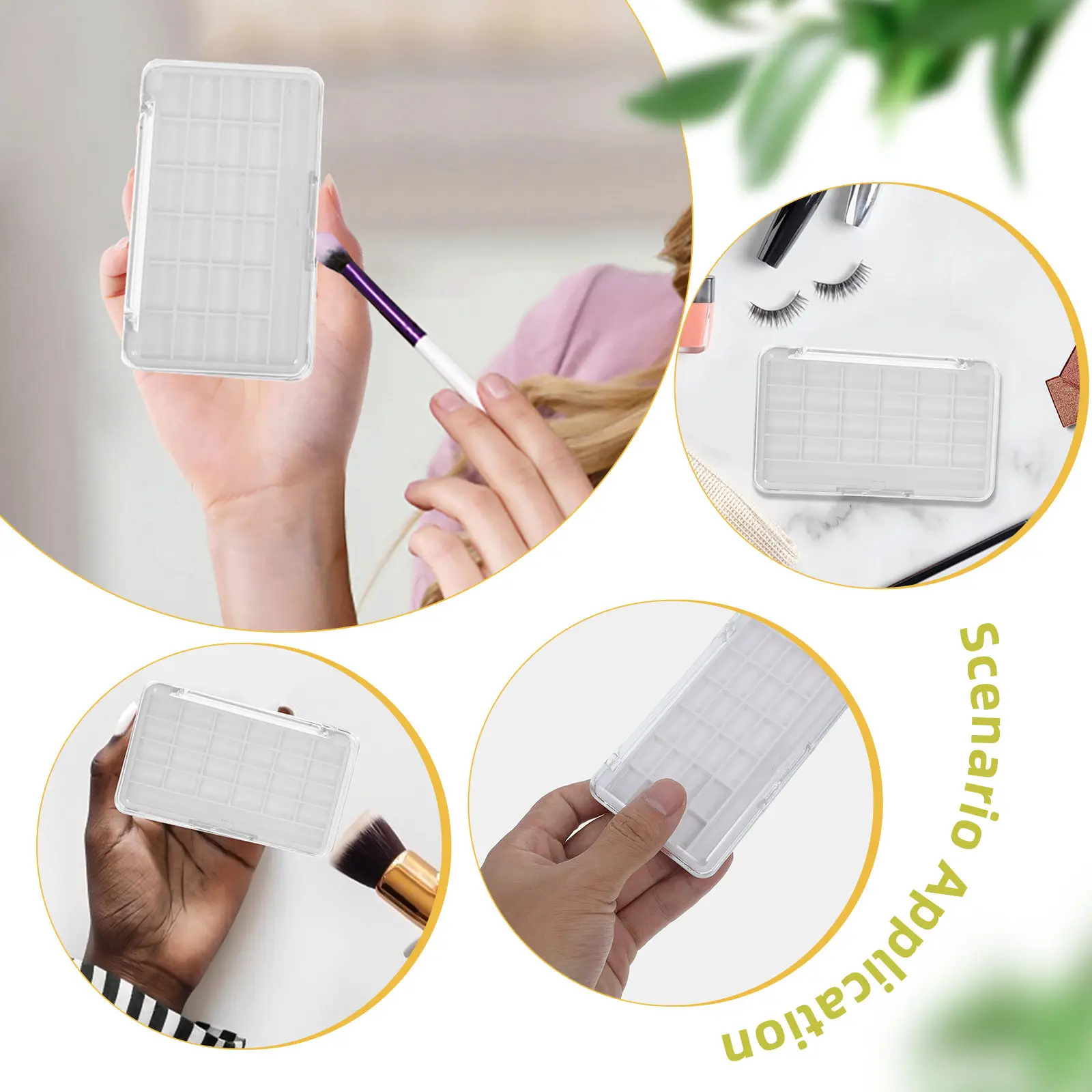 3 pcs Box Makeup Portable Travel Powder Storage Puff Container Halloween Christmas New Year Clear Eyeshadow Palette 24-Slot