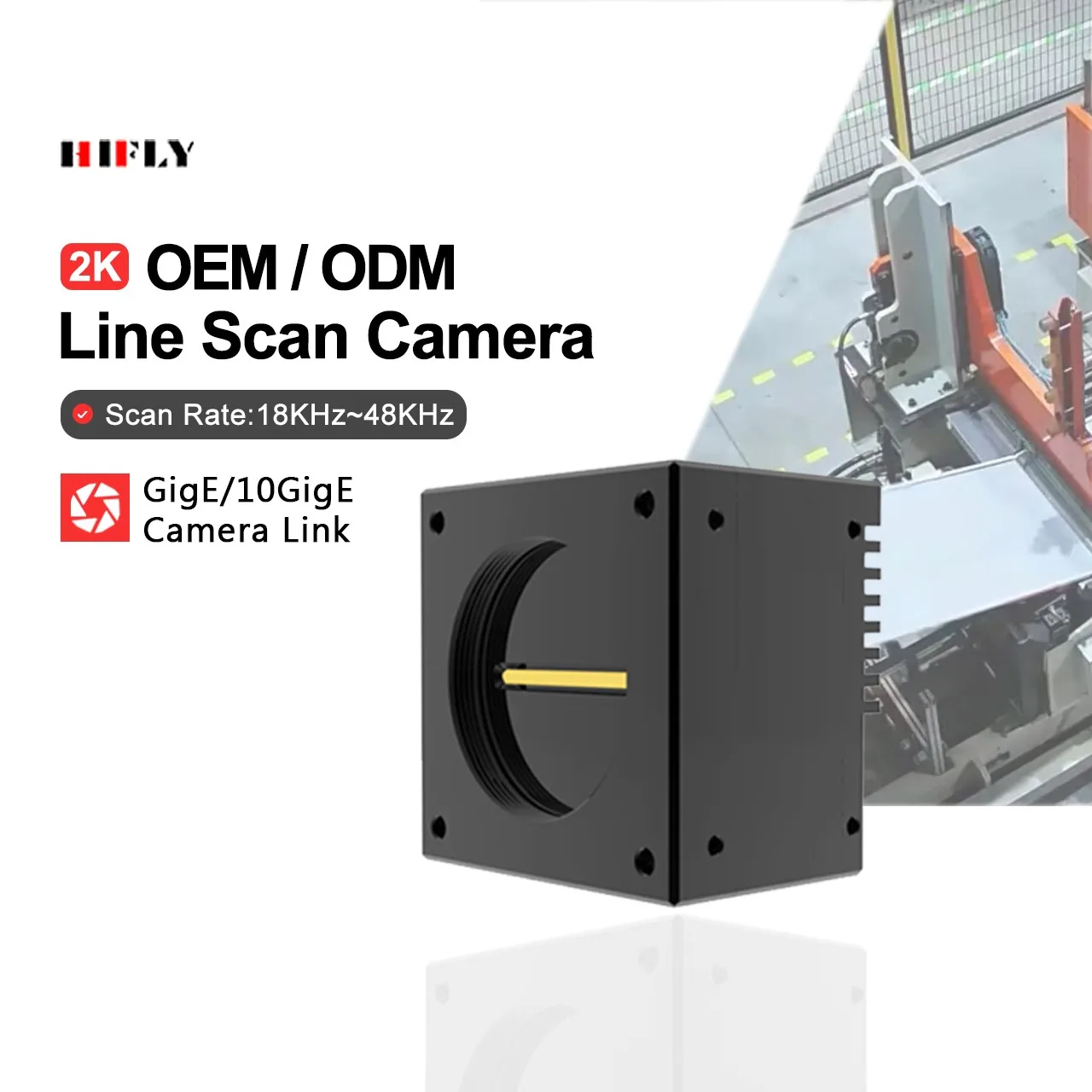 High Speed 27.5KHz 4K Mono CMOS Global Shutter Line Scan GigE Industrial Camera