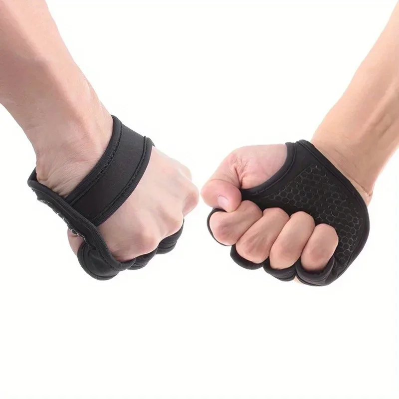 2PC Gym Gloves Fitness Weight Lifting Gloves Men Women Body Building Non-Slip Half Finger Gloves Wrist Support Weightlifting