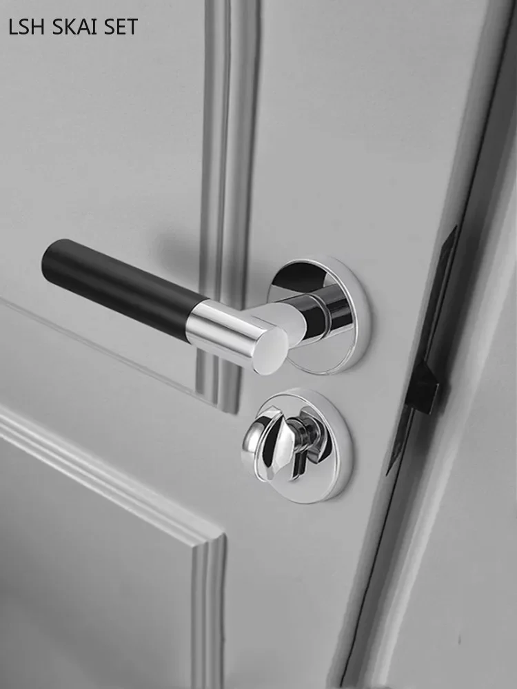 Modern Zinc Alloy Security Door Locks Bedroom Mute Door Handle Deadbolt Lockset Indoor Hardware Door Knob with Lock and Key