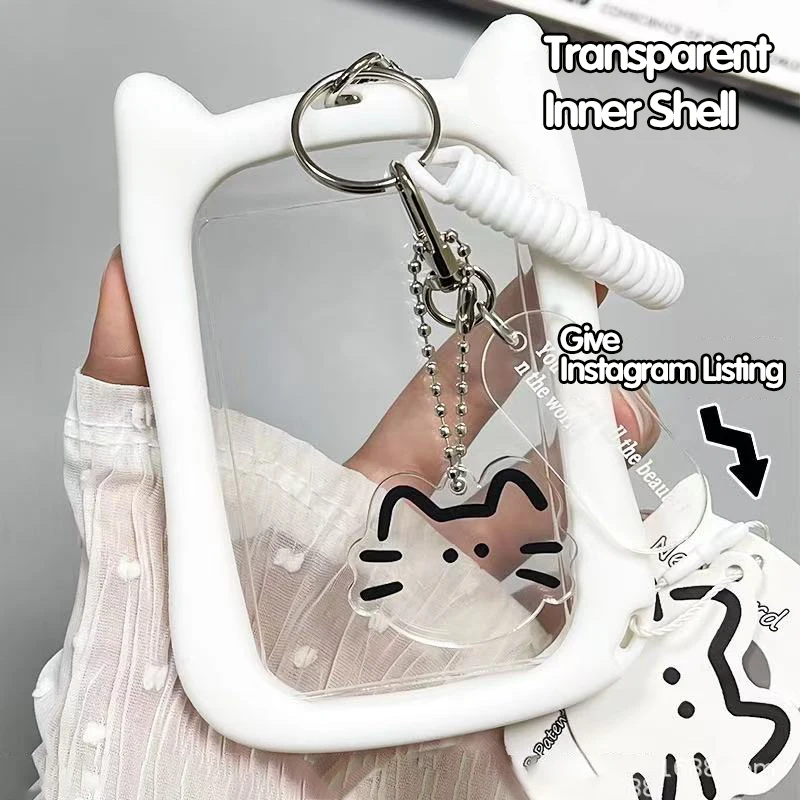 Cat Ear Card Cover Student Card Cover Bus Meal Card Cover Work ID Badge Brand Protection Cover to Prevent Loss