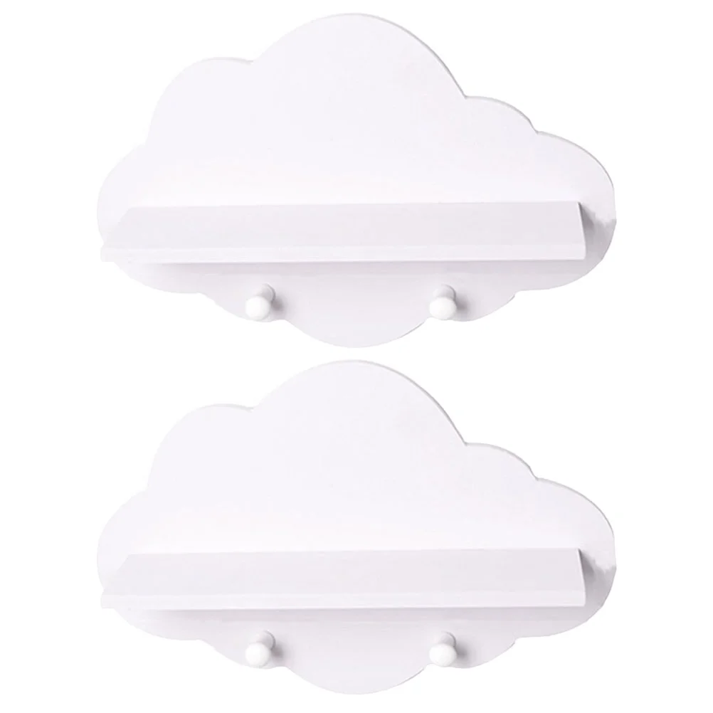 

2 Pcs Shelf Cloud Multifunctional Storage Rack Bathroom Wall Kitchen Seasoning Holder Shelves Display