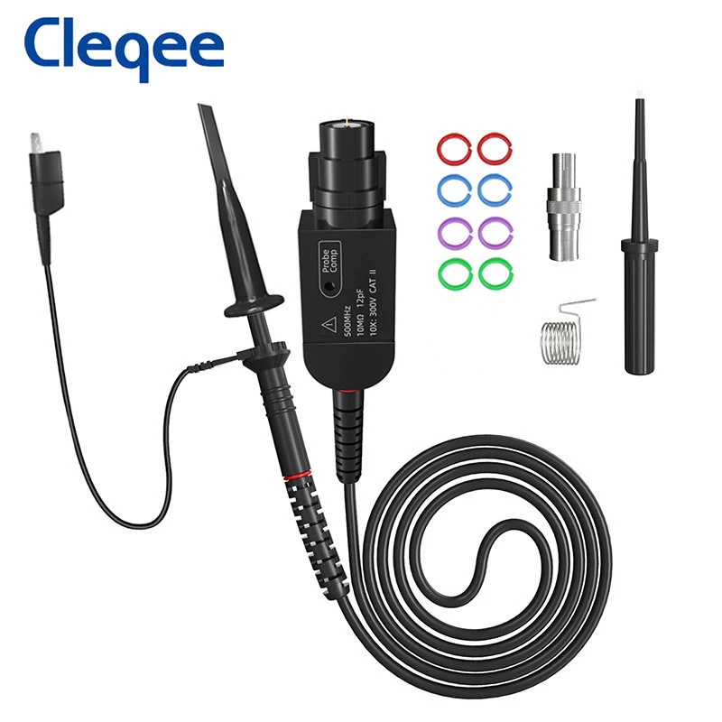 Cleqee P6500 1PC 500MHz Tektronix Oscilloscope Probe 10X 300V Test Probe For Oscilloscope HP