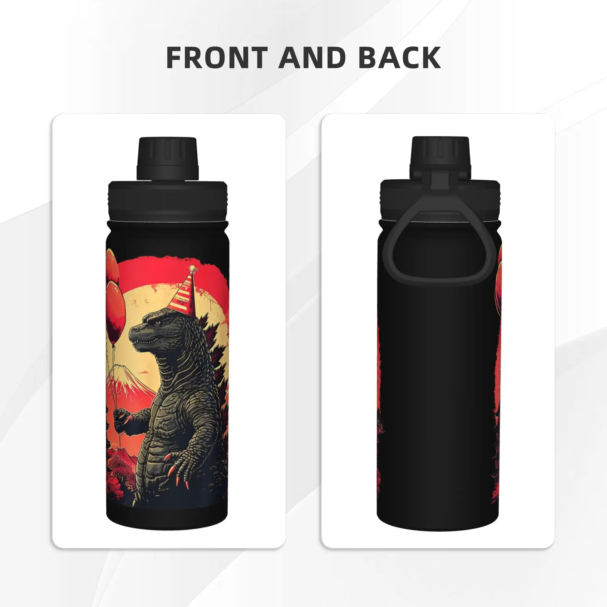 Monster G-Godzillas 18OZ Sports Insulated Kettle Kaiju Thermal Cup Vacuum Flask School Mug Hot Cold Drink - view 3