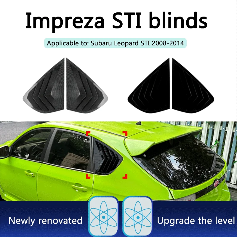 1Pair Black ABS Triangular Louver Sticker For Subaru Impreza WRX STI 2008-2014 Winged Leopard Two Door Exterior Mod Parts
