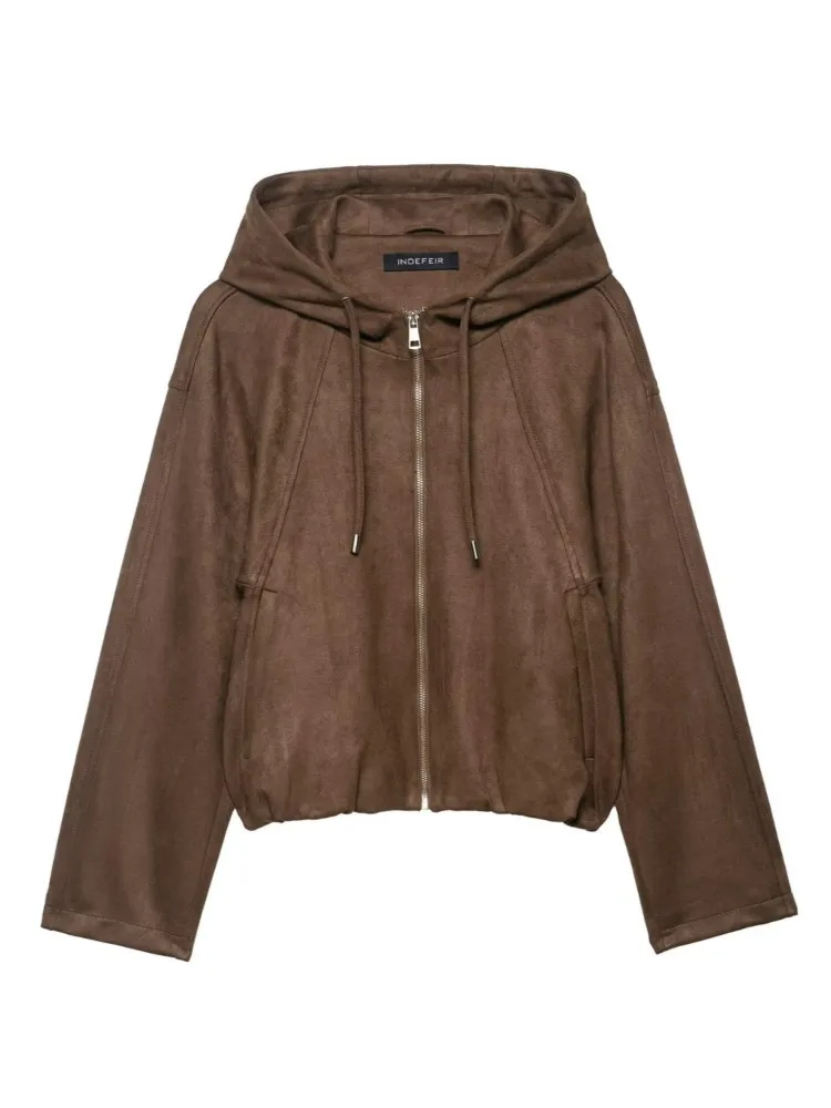 

Autumn And Winter New Hooded Solid Color Long-sleeved Zipper Jacket Top Women's Street Style Bomber Jacket Versatile Jacket