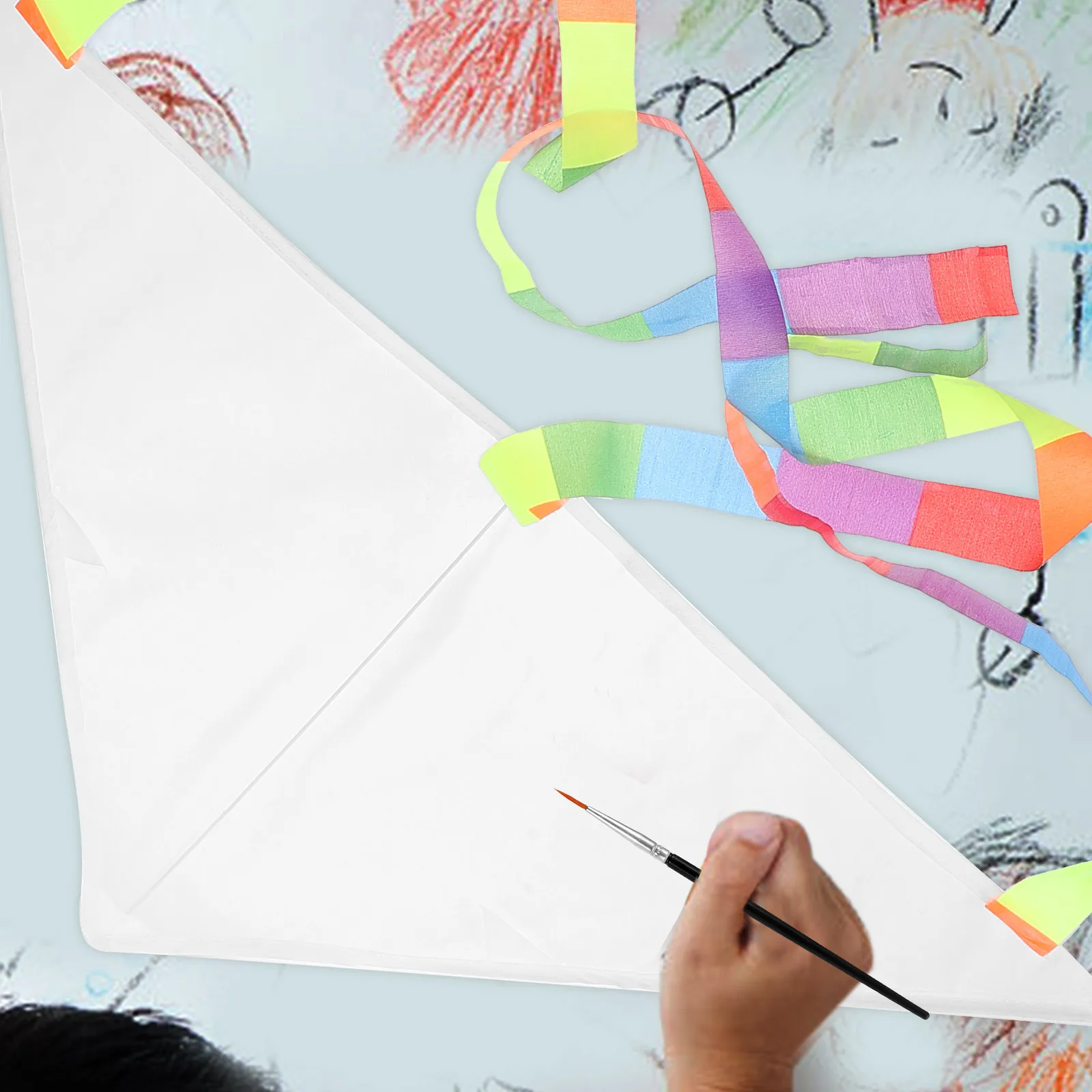 Cometa en blanco DIY, cometas para niños, niños divertidos para colorear, pintura interesante para niños