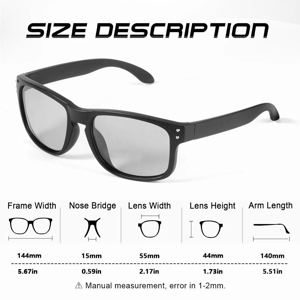 CRIXALIS Klassische Photochrome Polarisierte Sonnenbrille Männer Platz Outdoor Sport Angeln Sonnenbrille Männlichen Mode Shades UV Schutz – Detail 3