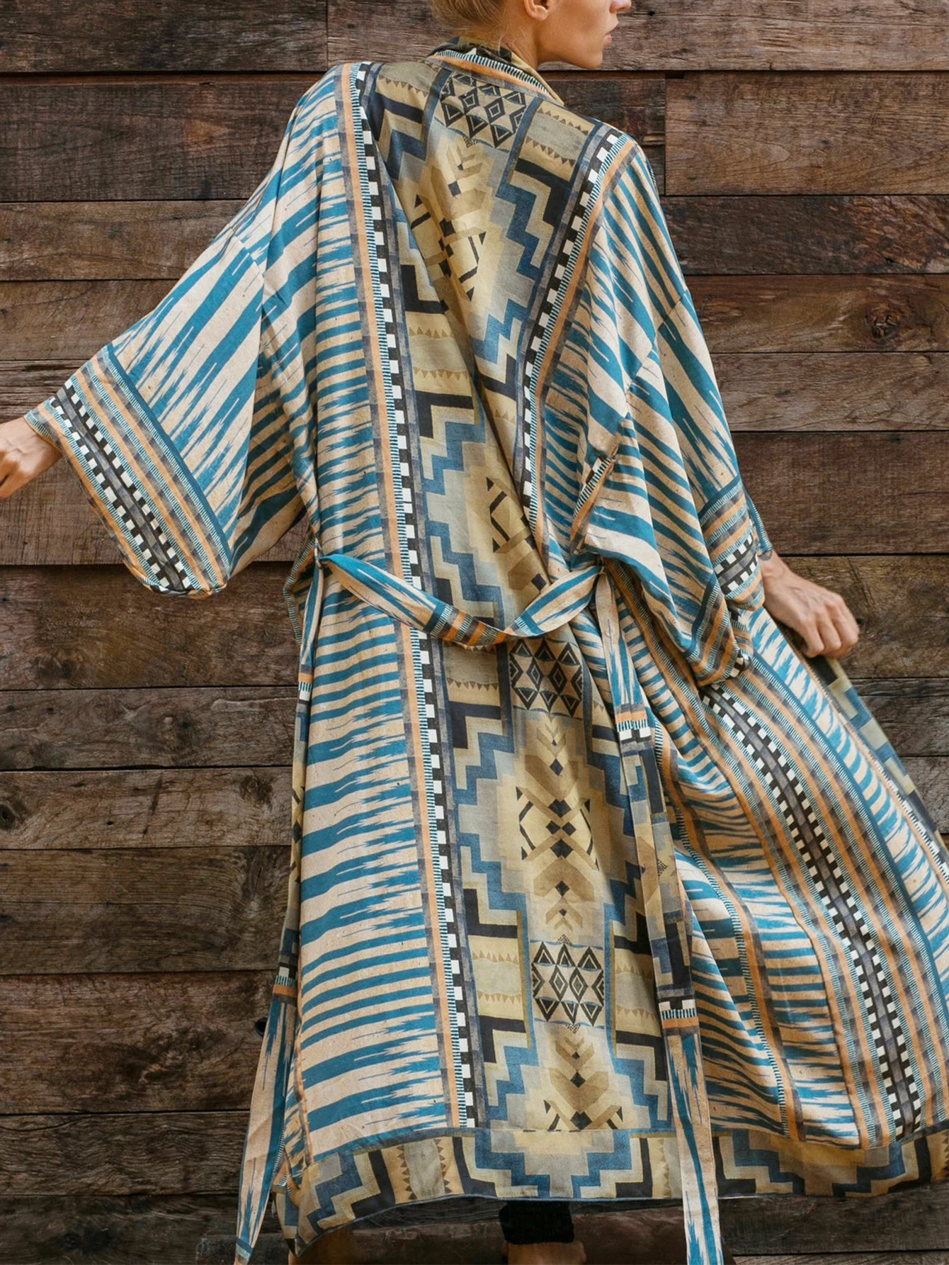 Summer Loose Bamboo Rayon Breathable Beach Kimono Open Cardigan Retro Sun Protection Clothing Long Sve Plant Floral Print