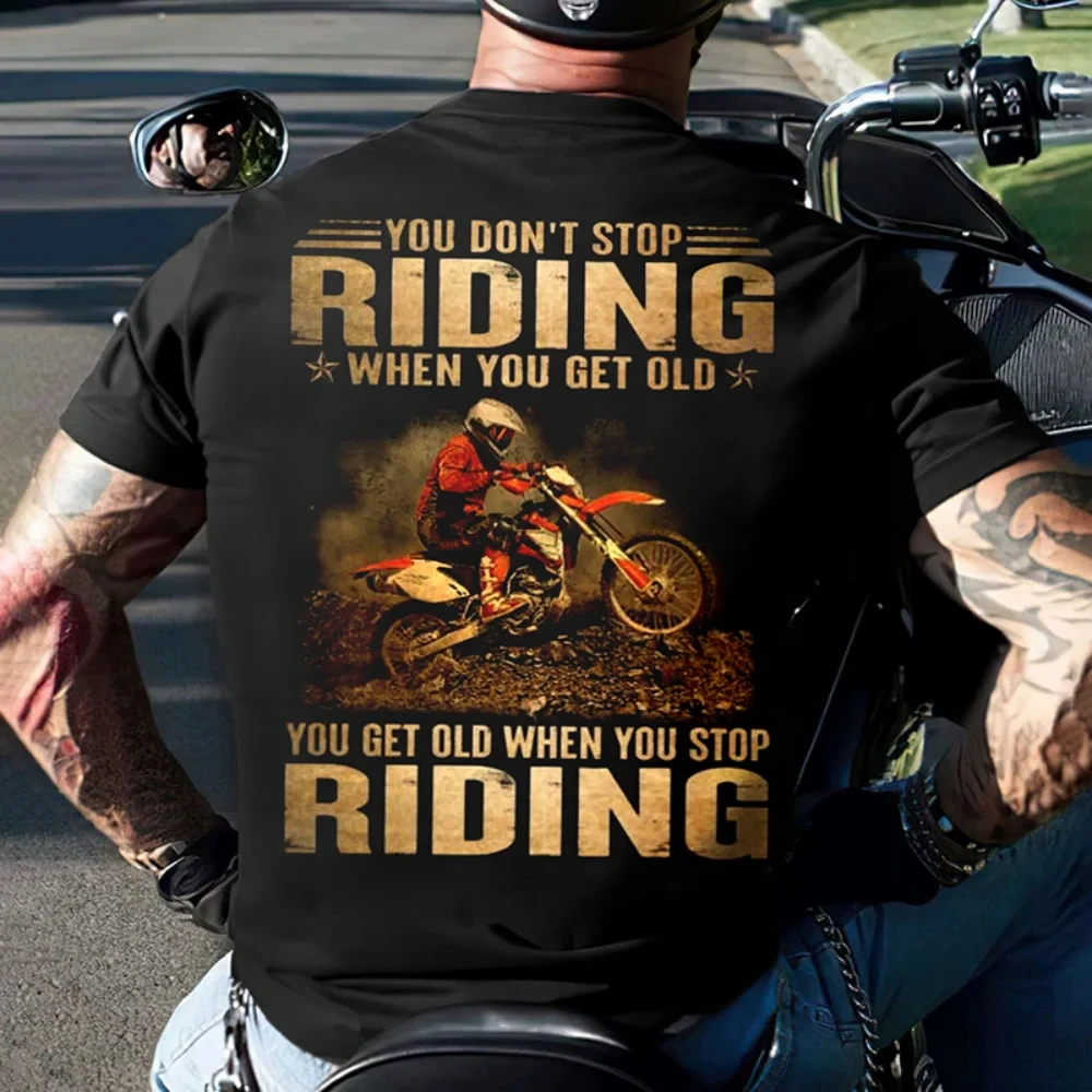 Summer Motorcycle T Shirt For Men Motor Biker 3d Print Vintage Short Sleeve Old Man Tee Shirt Homme Moto T-shirt Racing Camiseta