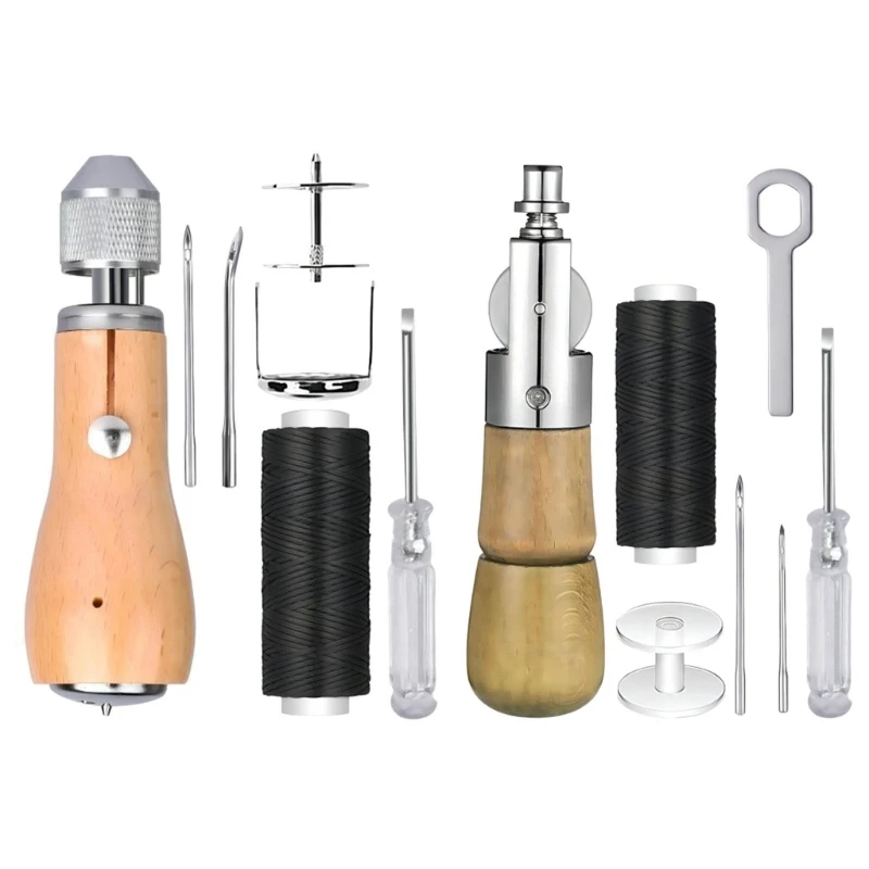 Kits de furador de costura de couro conjunto de ferramentas de costura de couro linha encerada acessórios de costura de couro para jaquetas sofás tapetes