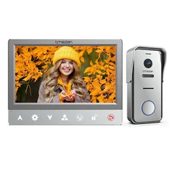 Tmezon 2-Wire Video Intercom System,Video Doorbell Door Phone System with HD Camera Support Unlock, Monitoring ,Recording