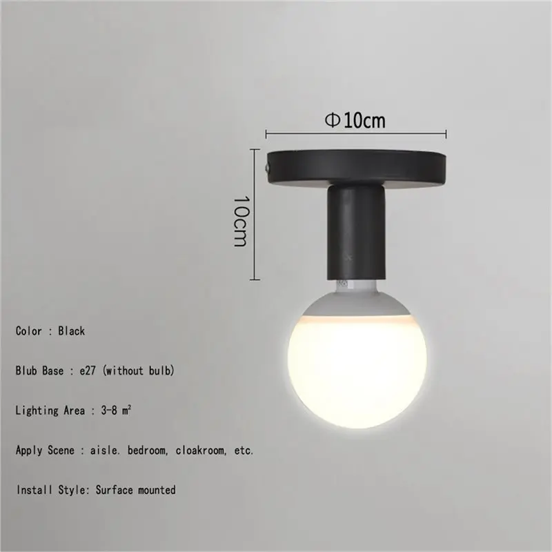 BMBY-تركيبات الإضاءة E27 حامل مصباح الحد الأدنى المدخل ضوء الرجعية الصناعية السقف قاعدة مصابيح خزانة غرفة نوم الخفيفة
