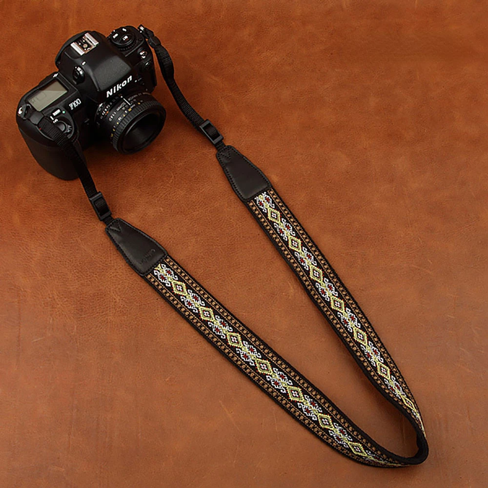 

camera strap for camera shoulder neck strap adjustable retro cotton woven Ruyi pattern