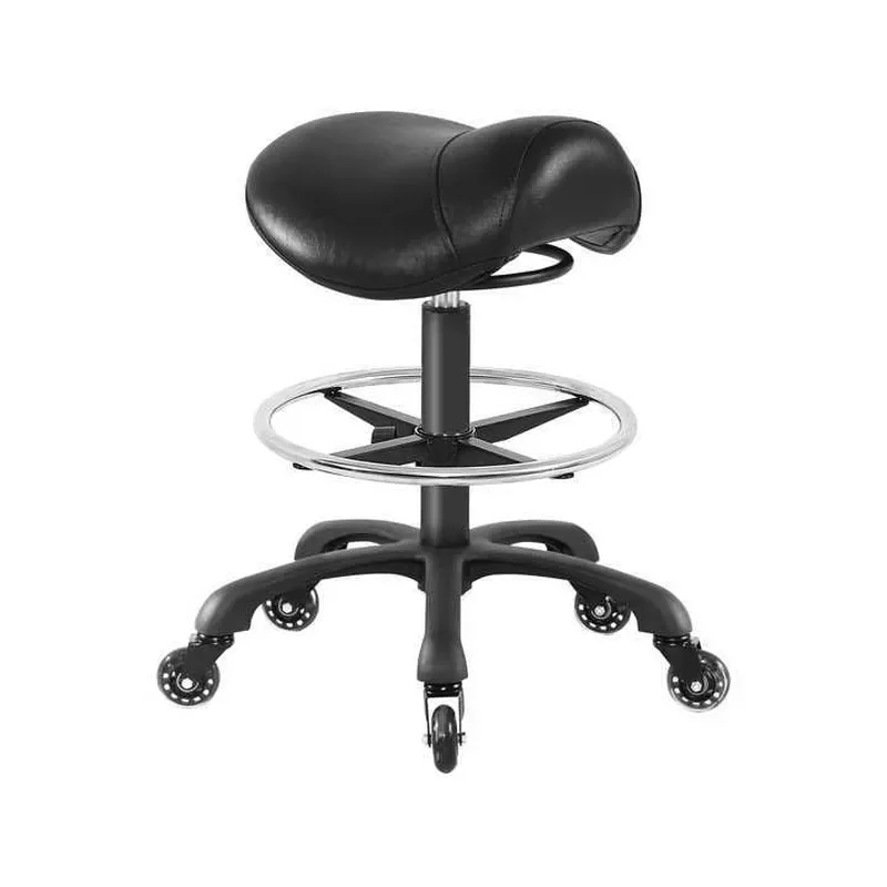 Adjustable Height Rolling Stool with Footrest Ring Ergonomic Saddle Seat for Dental Lab Workshop Beauty Salon Bar Chair