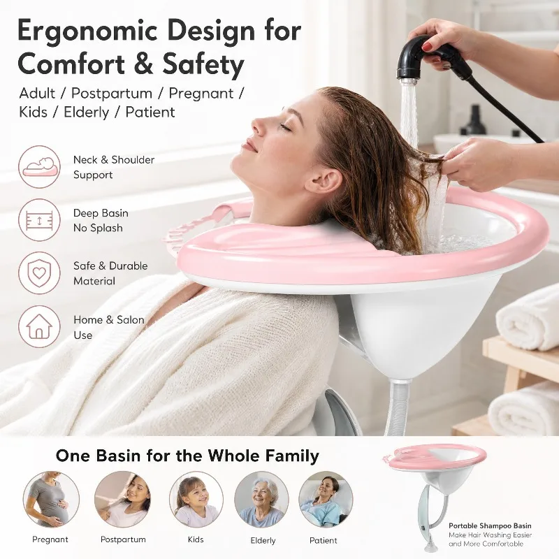 Portable Inflatable Supine Shampoo Basin for Adults Maternity Elderly Child Hair Wash