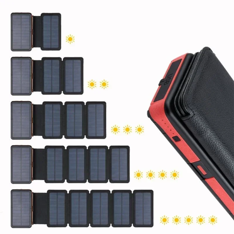 New 20000mAh Solar Power Bank Dual USB External Battery Powerbank Waterproof Polymer Battery Solar Charger Outdoor Light Lamp