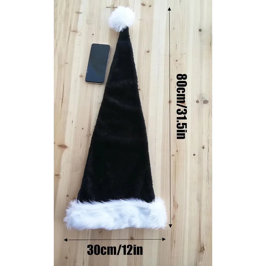 قبعة سانتا للبالغين، ملابس حفلات عيد الميلاد الفاخرة، مجموعة إكسسوارات أزياء العطلة الاحتفالية مكونة من قطعتين مثالية ليلة عيد الميلاد C