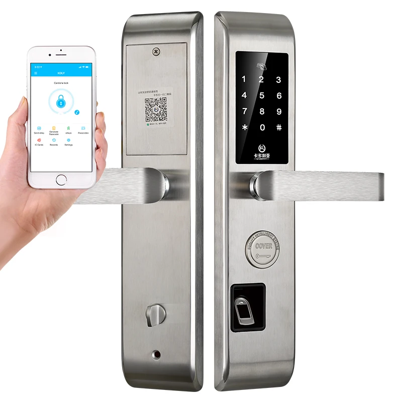 The most economic model SUS 304 panel smart security door lock suitable for apartment and home