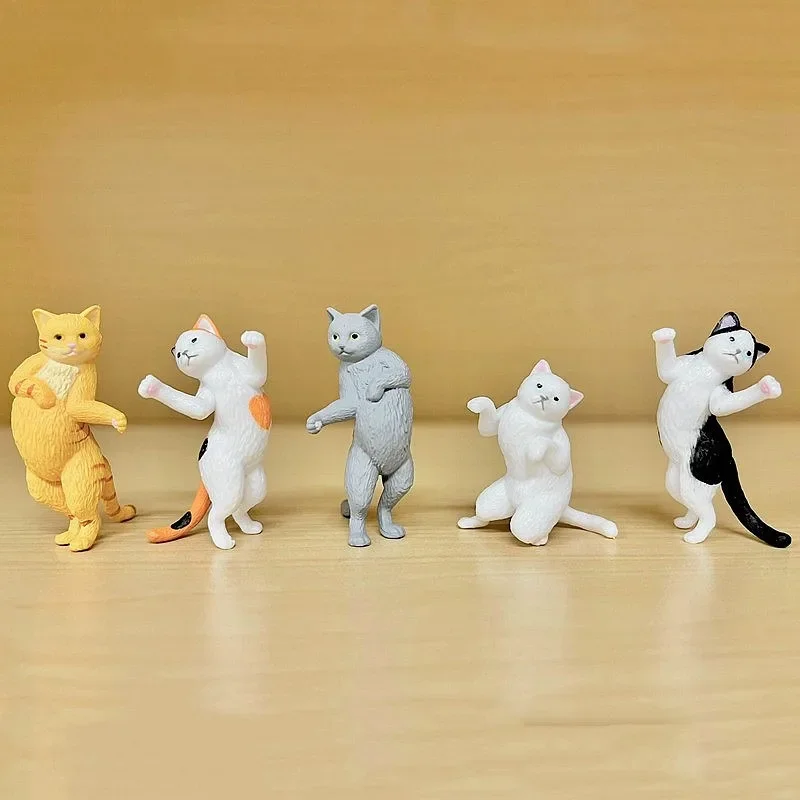 Gashapon Toy Shall We Dance Cat Capsule Doll Cute Kitten Model Figures Collectible Table Ornament Gifts