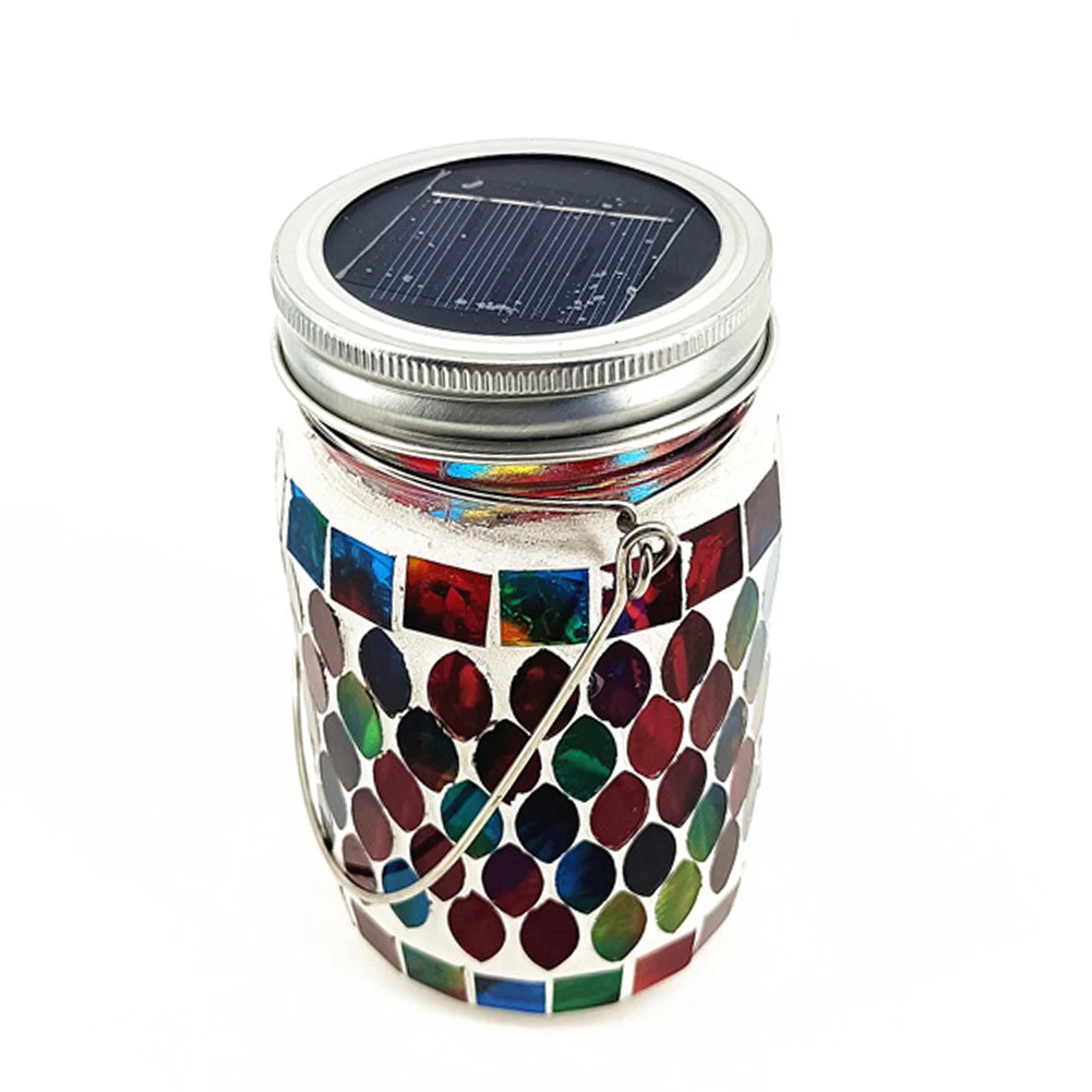 LED فسيفساء فانوس للطاقة الشمسية مقاوم للماء فسيفساء ضوء الشمس في الهواء الطلق الشمسية فانوس معلق لحديقة حفلة التخييم شرفة ساحة ديكور