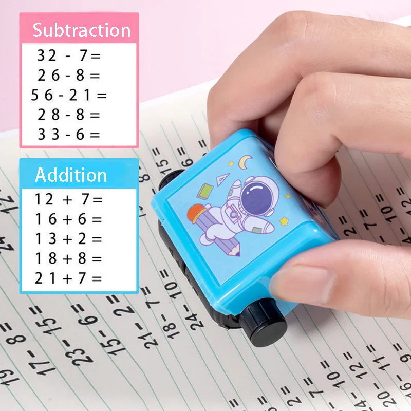 Kids Roller Digital Teaching Stamp for Students\' Addition Subtraction Multiplication Division Math Training Teaching Stationery