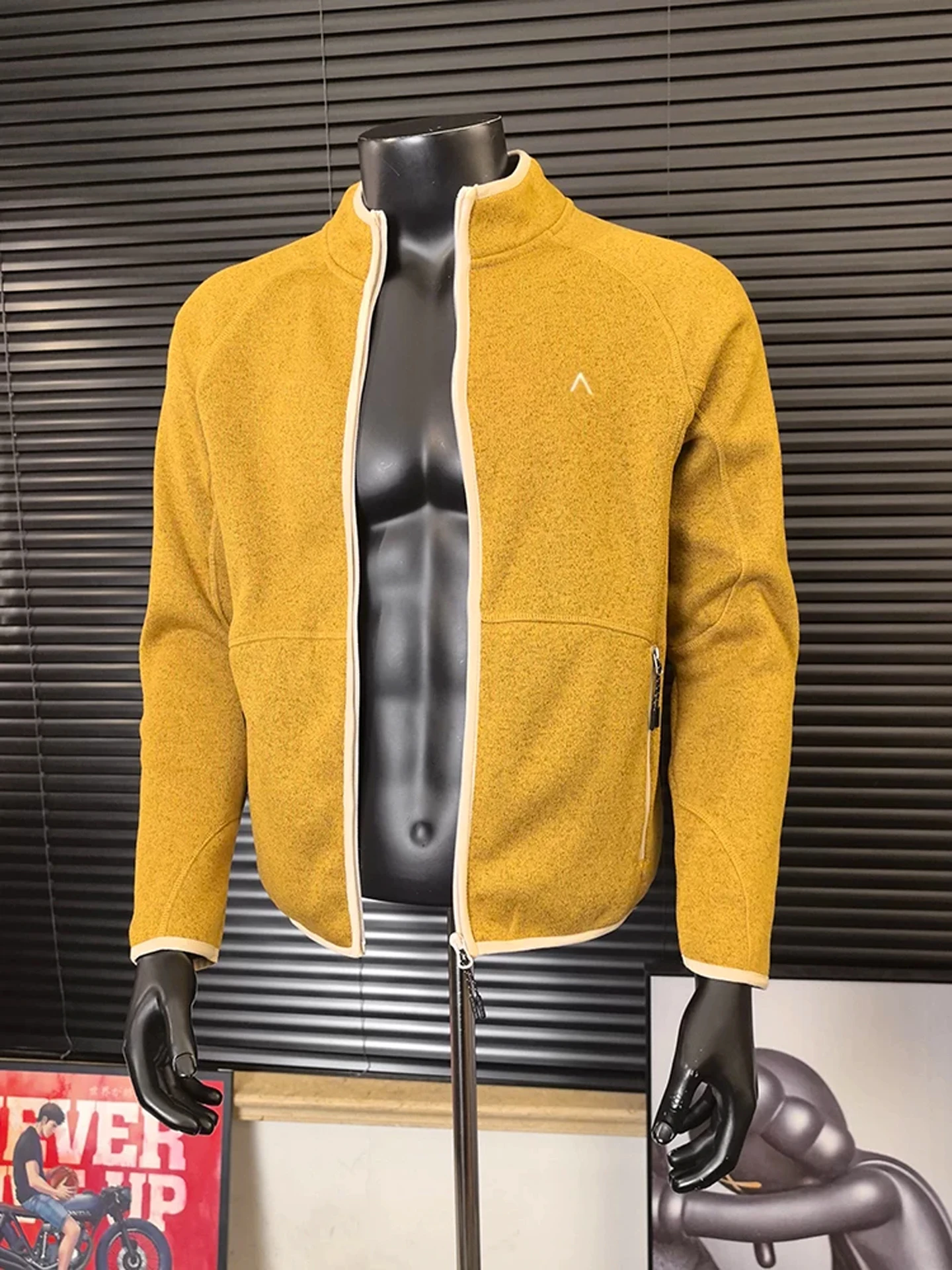 American Retro Fce Jaet Men's Winter ionic Brued Warm Cleanfit Zipper Open Cardigan Sweatirt Thiened Long Sve