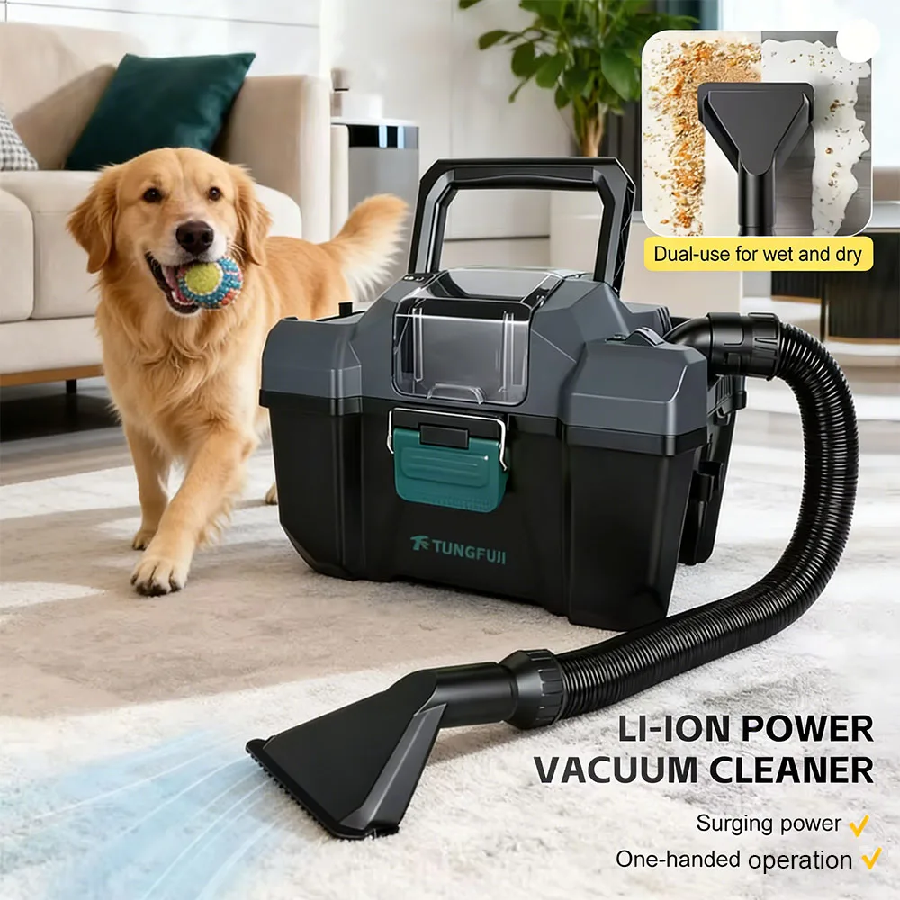 

20V Brushless Cordless Wet Dry Vacuum Cleaner - Powerful Suction Dust Extractor Portable Shop Vac for Home Car Workshop Cleaning