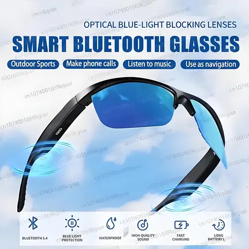 2026 Nuevas gafas Bluetooth Gafas de sol inteligentes Tecnología negra Llamada Música Traducción AI Gafas para deportes al aire libre Uso como navegación