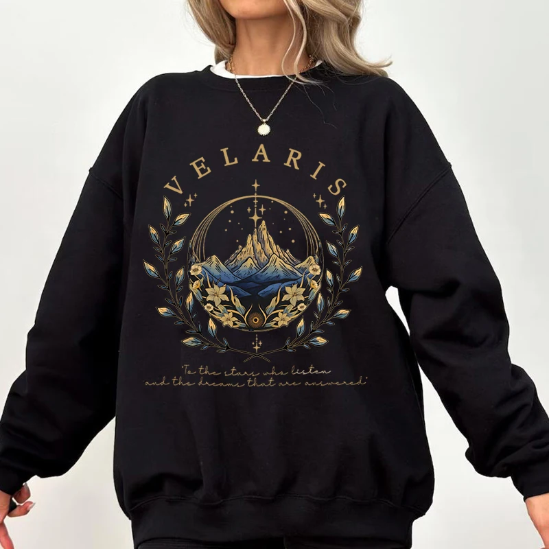 Velaris ACOTAR Sweatshirt Women Velaris City of Starlight Round Neck Sweatshirts The Night Court SJM Merch Woman Hoodies Coat