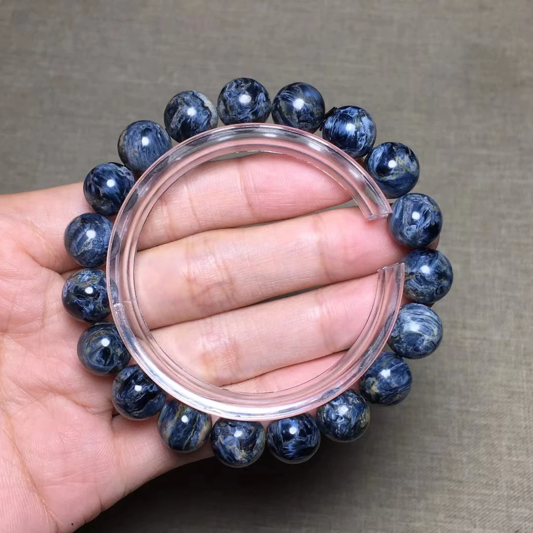 

Natural Blue Pietersite Round Beads Bracelet 10.5mm Big Stretch Jewelry Pietersite Healing Stone From Namibia AAAAAA