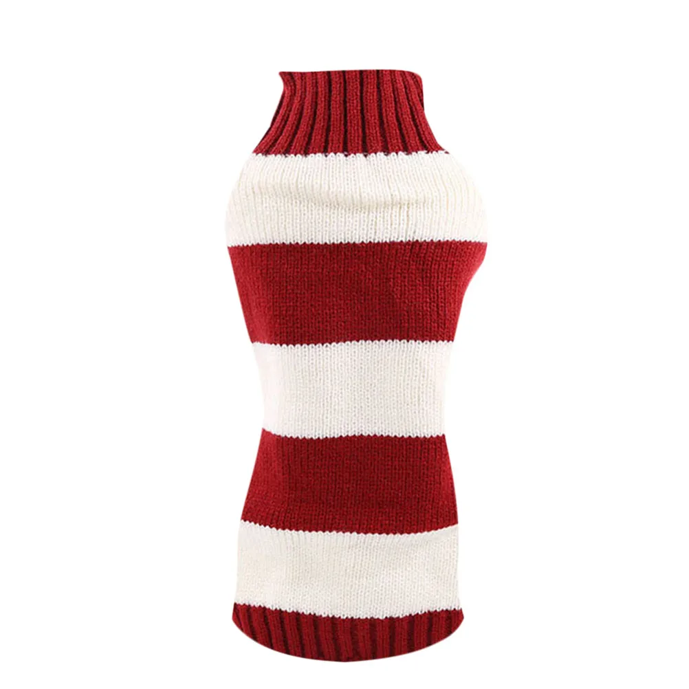 

Dog Sweater Thick Red White Stripe Xl Woolen Warm Pet Clothes Christmas Party Outdoor Walking Jogging Costume Pet Sweater