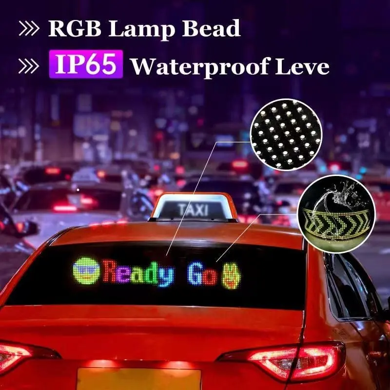 LED Matrix Pixel Panel Scrolling Advertising Signs Flexible USB 5V Led Car Sign Smart Bluetooth App Control Display Programmable