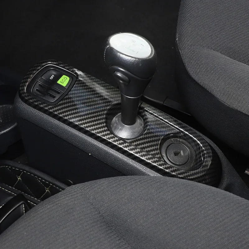 Fit For Smart Fortwo 451 2009 2010 2011 2012 2013 2014 2015 Carbon Fiber Texture Car Center Console Gear Panel Cover Trim Decor