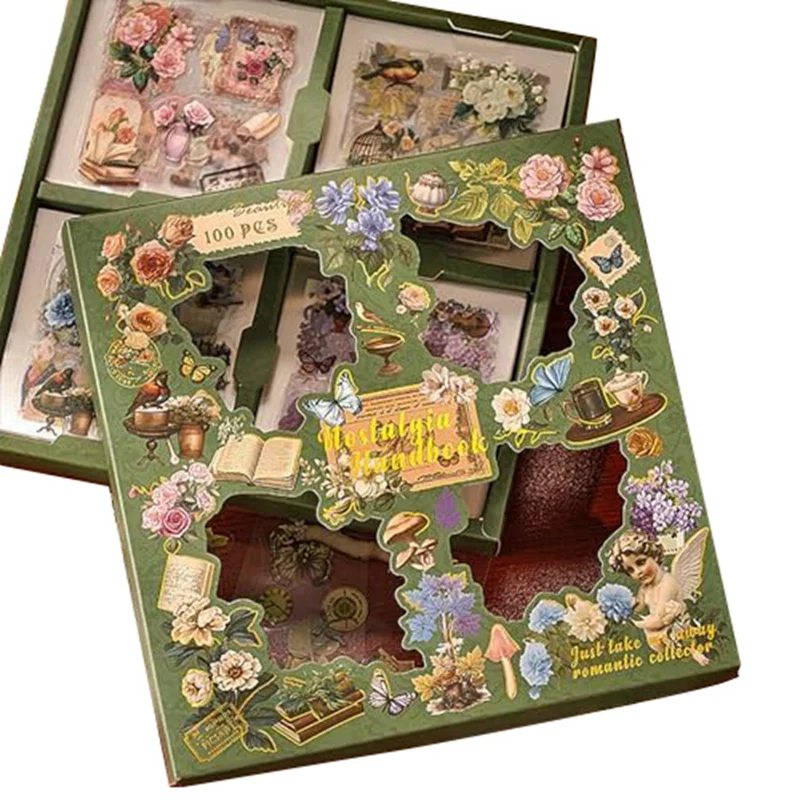 100 листов винтажных цветов в виде бабочки