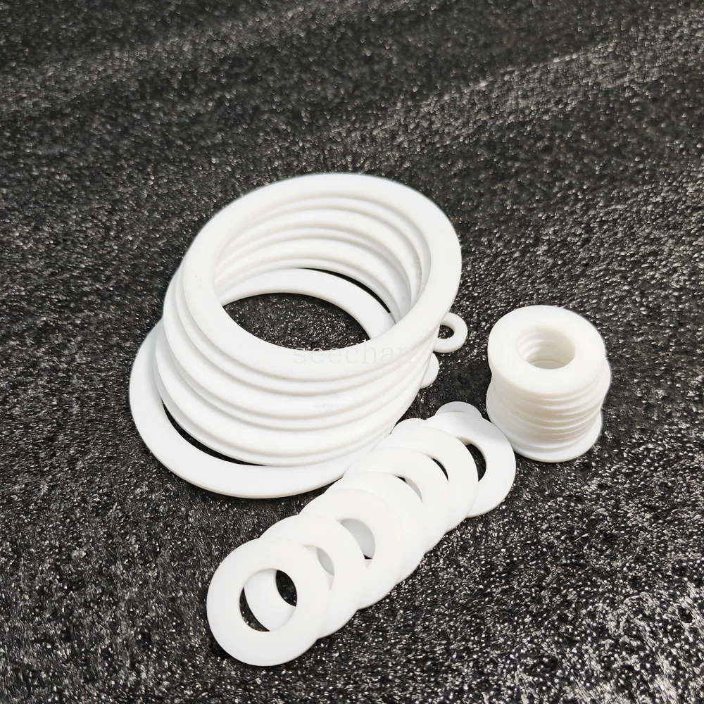 PTFE Flat Washer Gasket Thickness 1.25mm ID3mm~160mm High Temperature Resistant PTFE Flat Pad Plastic Disc Washer Sealing Gasket