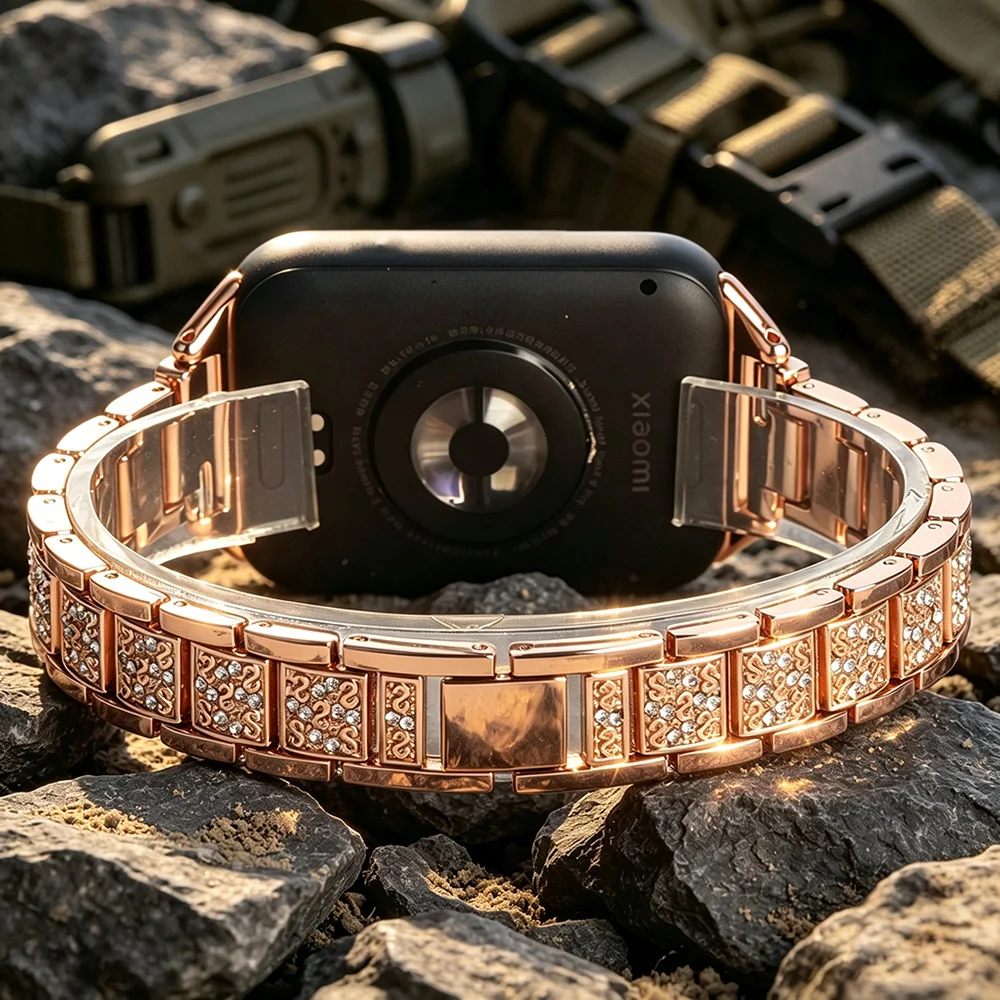 Strass-Armband für Xiaomi Mi Band 11 10 9 8 Pro Smartwatch Atmungsaktives Armband Pulseira Correas Redmi Watch Band 4/5/6