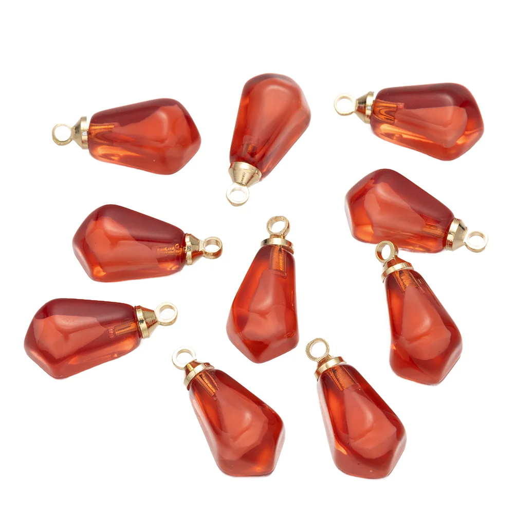 10 Stück rote rosa Granatapfel-Samen-Charm-Anhänger aus Kunstharz für DIY-Halskette, Ohrringe, Armband, Schmuckherstellung