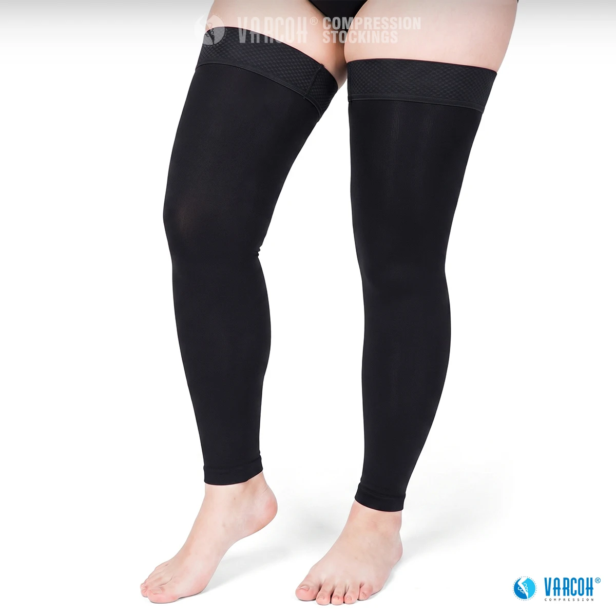 Footless Thigh-High Compression Stockings, 20–30 mmHg