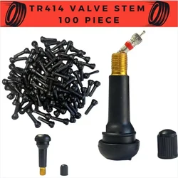 100Pcs TR414 Black Rubber Universal Car Vacuum Tire Tubeless Tyre Valve Rubber Stems Car Accessories