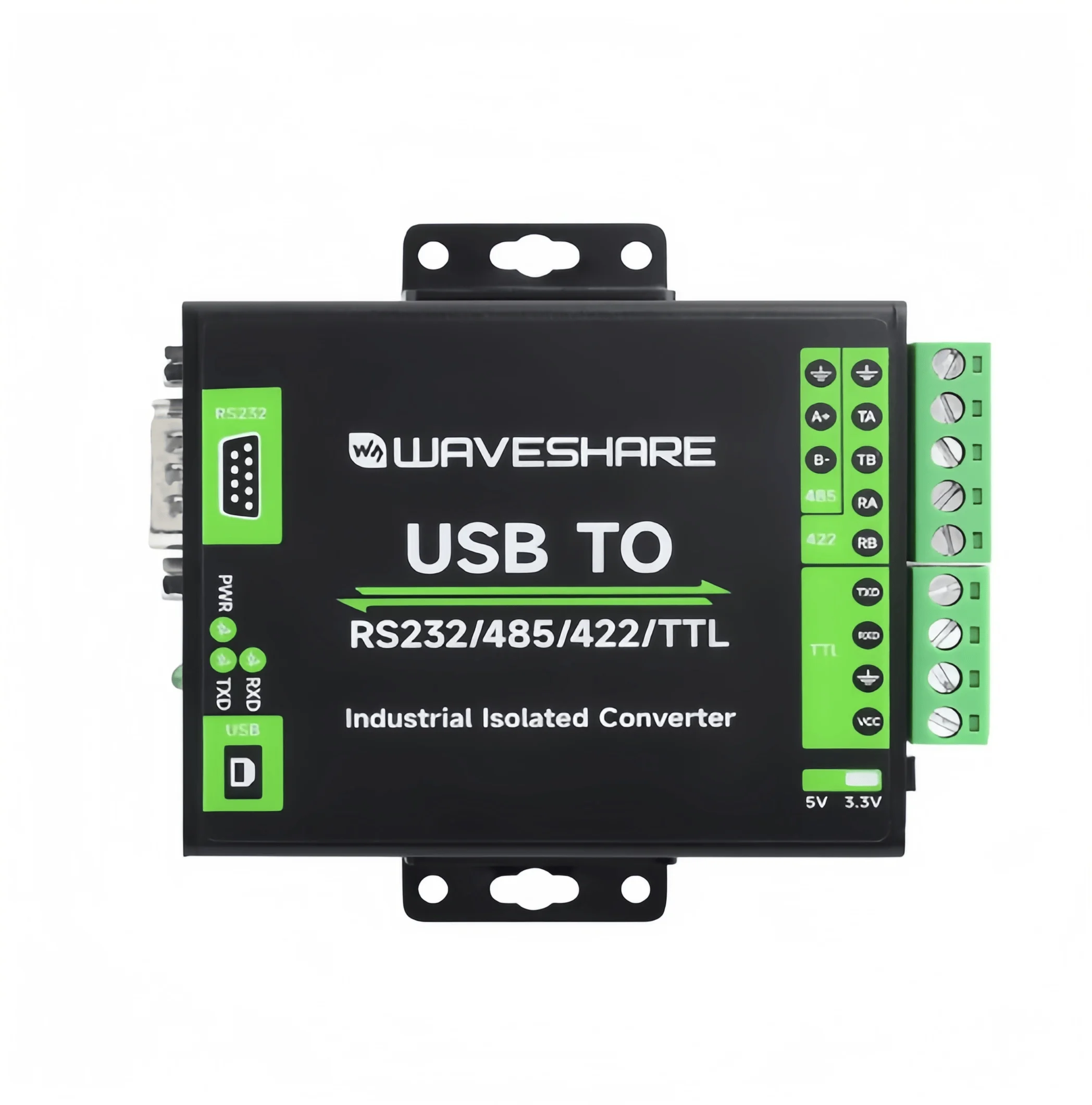 Industrial-Grade Isolated USB-to-Serial Converter Module (USB to RS485/232/422/TTL)