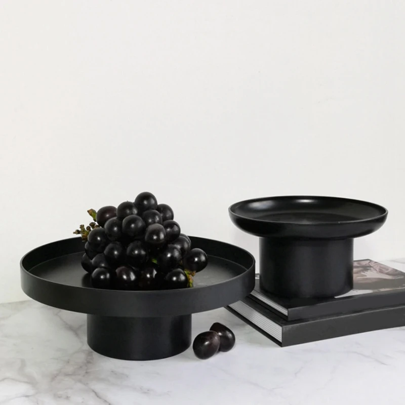 ABS Fruit Perfume Cosmetics Tray Black White Round Decorative Tray Organizer Home Decoration Board Simple Storage Boardc Durable