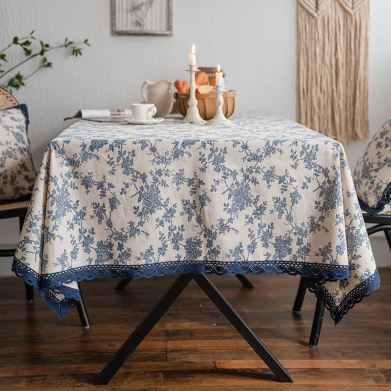 

Cotton Linen Lace Decorative Tablecloth for Table Dining Table Cloth Cover Rectangular Tablecloths Home Kitchen Party Decoration