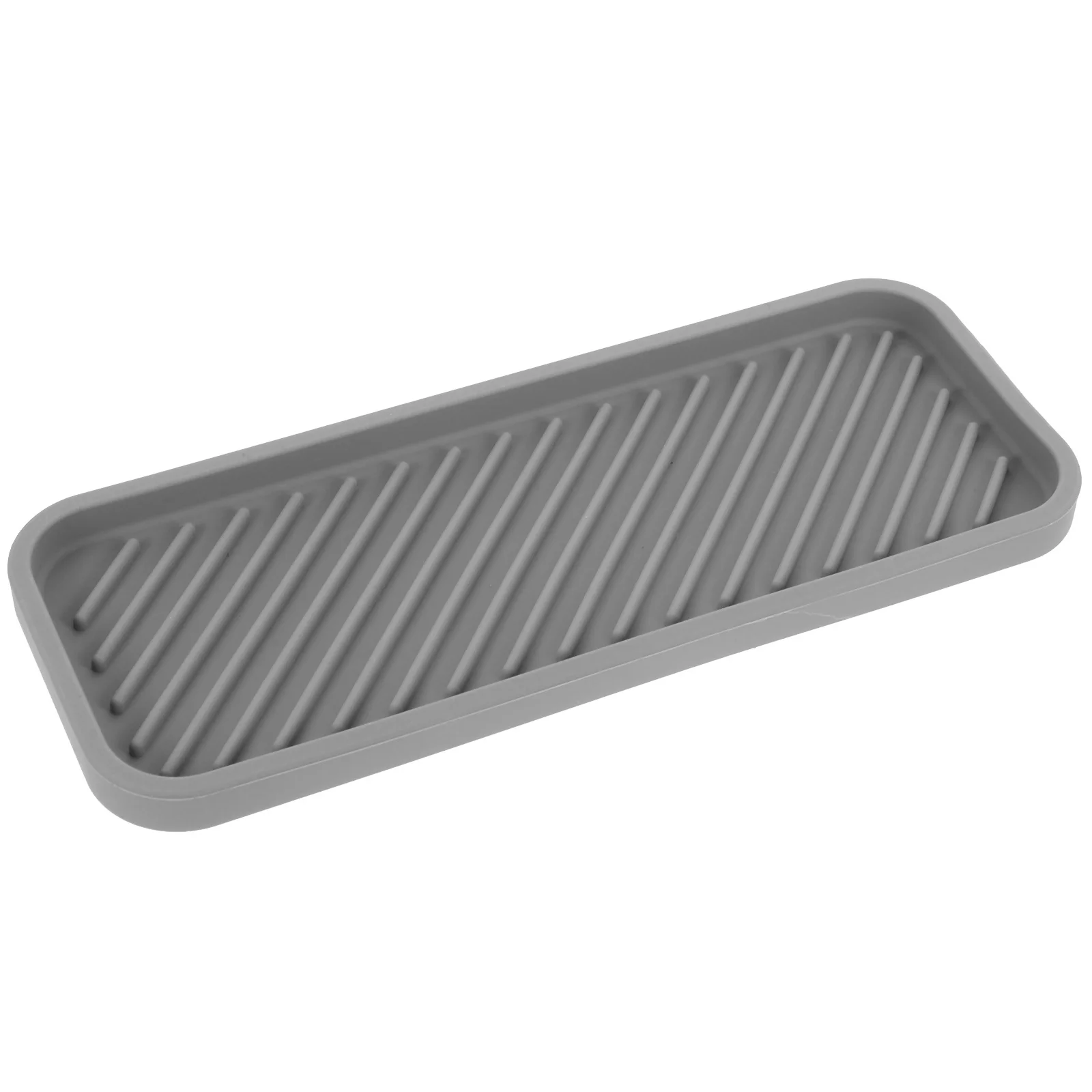 ถาดซิลิโคนอเนกประสงค์ แผ่นรองตกแต่ง แผ่นรองแห้ง สำหรับเคาน์เตอร์ครัว ห้องน้ำ ชั้นวางของในห้องน้ำ จานเก็บของ